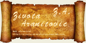 Života Aranitović vizit kartica